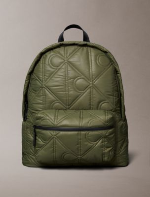 Puffer Monogram Logo Backpack, Thyme