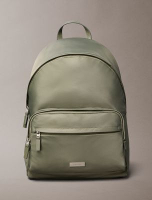 Matte Nylon Backpack, Deep Lichen Green