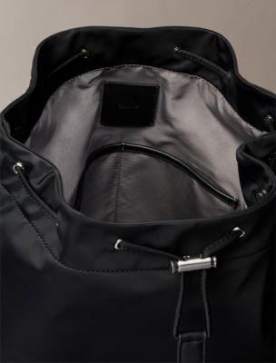 calvin klein drawstring leather backpack Matte Nylon Drawstring Backpack