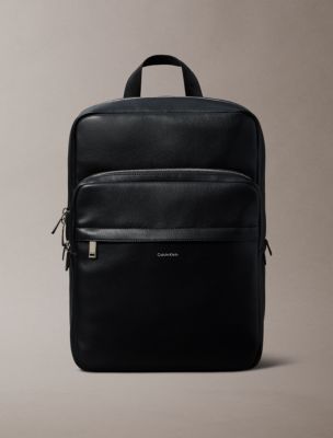 Micro Pebble Slim Square Backpack, Black