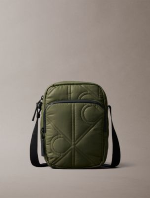 Puffer Allover Emblem Logo Reporter Bag, Thyme