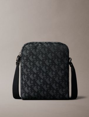 Monogram Jacquard Reporter Bag, Black