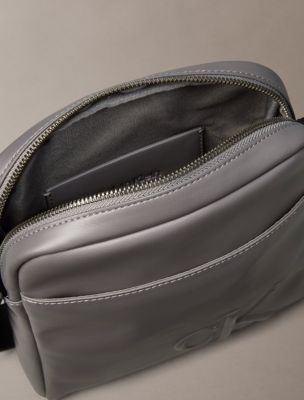 Мужская сумка Calvin Klein Embossed Monogram Reporter, цвет: Серый — фото 3