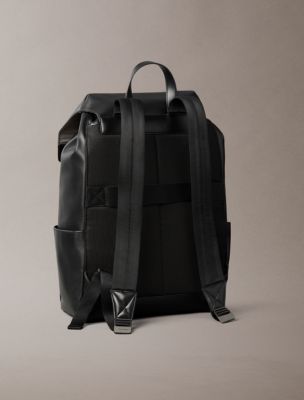 CALVIN KLEIN Textured Black Backpack Calvin Klein Pebbled Texture Backpack - Black | Editorialist main image 4
