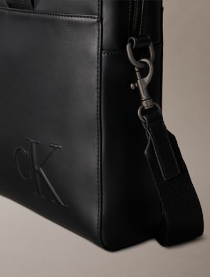 Мужская сумка Calvin Klein Embossed Monogram Commuter, цвет: Чёрный — фото 4
