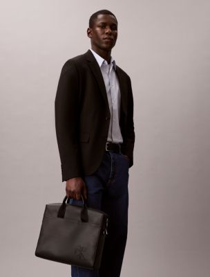 Мужская сумка Calvin Klein Embossed Monogram Commuter, цвет: Чёрный — фото 5