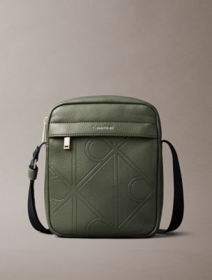 Allover Embossed Emblem Logo Reporter Bag