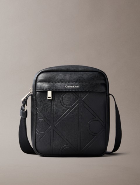 Мужские сумки Calvin Klein Allover Embossed Emblem Logo Reporter