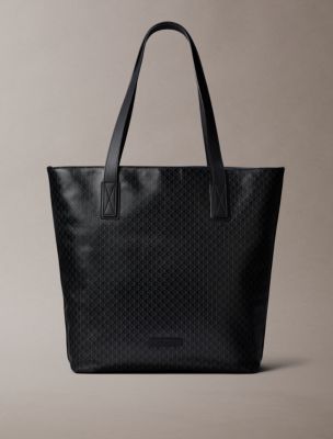 Allover Emblem Logo Tote Bag, Black