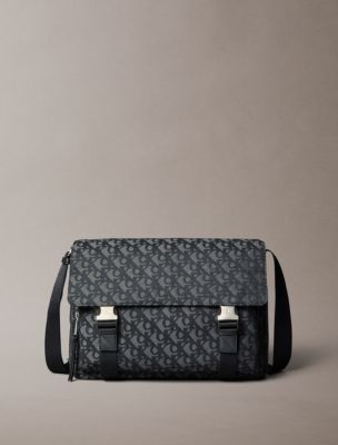 Allover Monogram Messenger Bag, Black