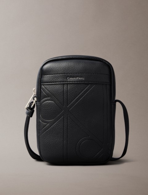 Мужские сумки Calvin Klein Allover Embossed Emblem Logo Slim Reporter
