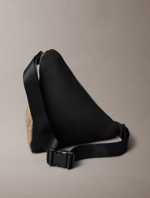 Мужская сумка Calvin Klein Allover Emblem Logo Utility Sling, цвет: Кешью — фото 2