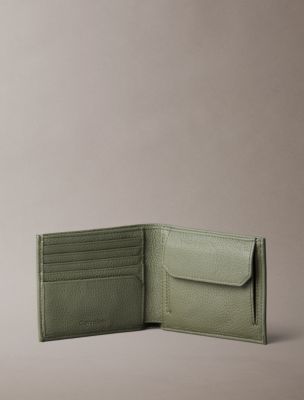 Мужские кошельки Calvin Klein Pebble Grain Leather Bifold Wallet with Coin Pouch — фото 2