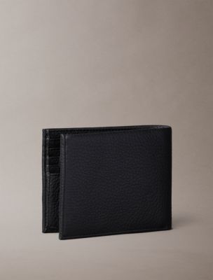 Мужской кошелёк Calvin Klein Pebble Grain Leather Bifold with Coin Pouch, цвет: Чёрный — фото 2