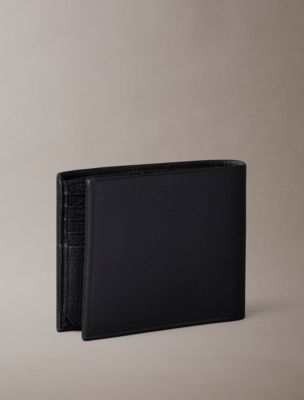 Мужские кошельки Calvin Klein Pebble Grain Leather Trifold Wallet with Coin Pouch — фото 2