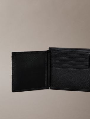 Мужские кошельки Calvin Klein Pebble Grain Leather Trifold Wallet with Coin Pouch — фото 4