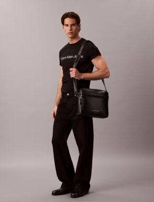 Мужская сумка Calvin Klein Bold Monologo Webbing Strap Flight, цвет: Чёрный — фото 4