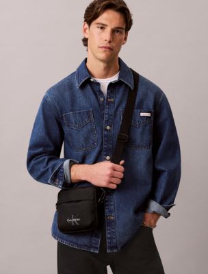 Мужская сумка Calvin Klein Nylon Monologo Crossbody, цвет: Чёрный — фото 4