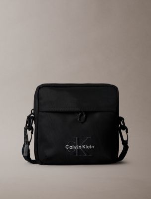 Nylon Monologo Crossbody Bag, Black
