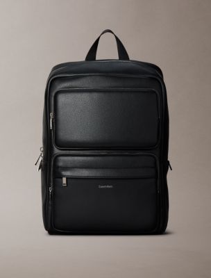 Calvin Klein Grained-texture Zip-fastening Backpack In Black