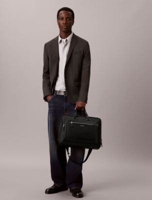 Мужская сумка Calvin Klein Raised Logo Slim Commuter, цвет: Чёрный — фото 4
