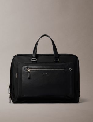Raised Logo Slim Commuter Bag, Black