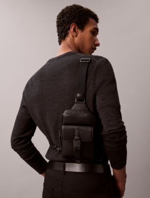 Мужская сумка Calvin Klein Emblem Logo Sling, цвет: Чёрный — фото 4