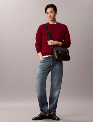 Мужские сумки Calvin Klein Emblem Logo Hardware Flap Messenger — фото 4