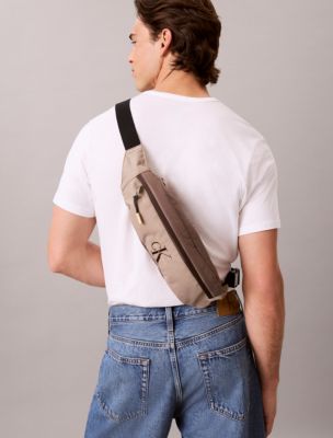 Мужская сумка Calvin Klein Bold Monologo Colorblock Belt, цвет: Пустынный серо-коричневый — фото 4