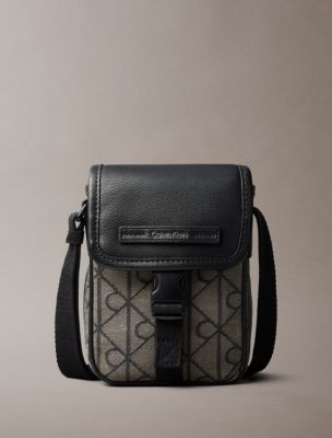 Emblem Jacquard Reporter Bag, Lotus Beige / Black Aop
