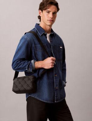 Мужская сумка Calvin Klein Textured Monogram Camera, цвет: Чёрный / Тёмный теневой — фото 3