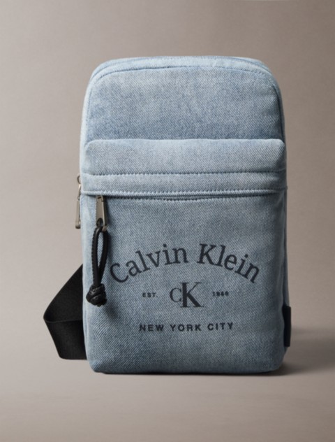Calvin Klein Denim Arch Logo Sling Bag