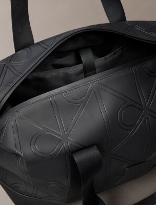 Мужская сумка Calvin Klein Emblem Logo Rubberized Duffle, цвет: Чёрный — фото 3