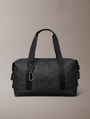 Мужская сумка Calvin Klein Emblem Logo Rubberized Duffle, цвет: Чёрный — фото 1