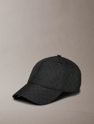 Ripstop Allover Monogram Logo Baseball Cap, Black