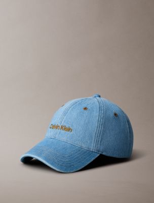 Contrast Embroidered Logo Denim Cap, Vintage Denim/ Brown