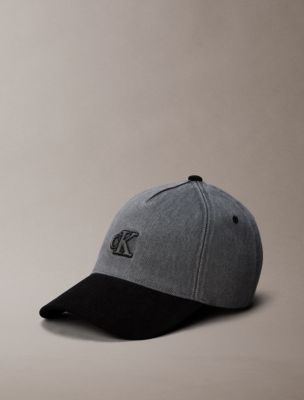 Denim Corduroy Monogram Cap, Dark Grey