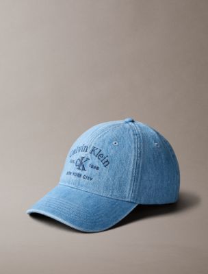 Embroidered Logo Crest Cap, Vintage Denim