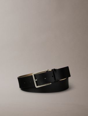 Classic Leather Belt, Black/Antique Silver