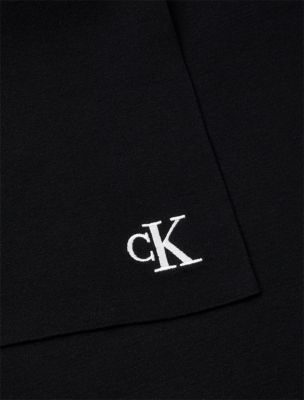 Мужской шарф Calvin Klein Monogram Embroidery Fine Rib, цвет: Чёрный — фото 3