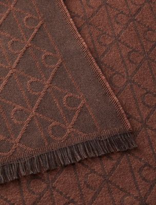 Мужской шарф Calvin Klein Tonal Emblem Logo Wool Blend, цвет: Delicioso — фото 3