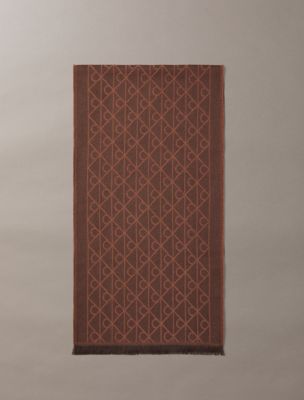 Tonal Emblem Logo Wool Blend Scarf, Delicioso