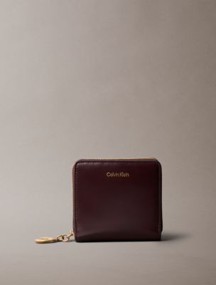 Leather Zip Wallet, Fudge