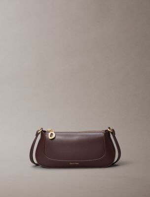 Long Zip Crossbody Bag, Fudge