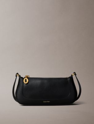 Long Zip Crossbody Bag, Black