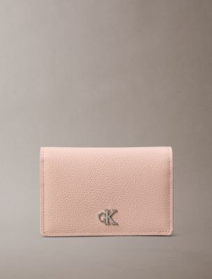 Minimal Monogram Flap Card Case, Pale Conch