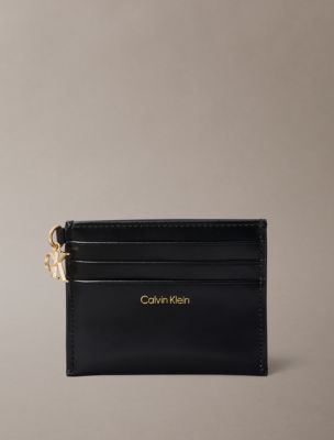Leather Zip Card Case, Black