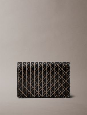 Allover Monogram Logo Accordion Card Case, Black