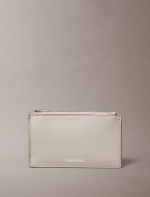 Foil Logo Top Zip Card Case, Chateau/Desert Taupe