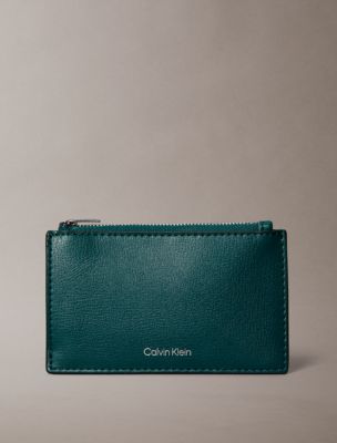 Foil Logo Top Zip Card Case, Maya Blue/Dark Sky Turquoise